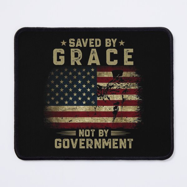 Item preview, Saved By Grace Not by Government American Flag Design - Christian Conservative Patriot Gift Idea For Birthday, Halloween, Thanksgiving and Christmas festival designed and sold by Unicorny-Design.