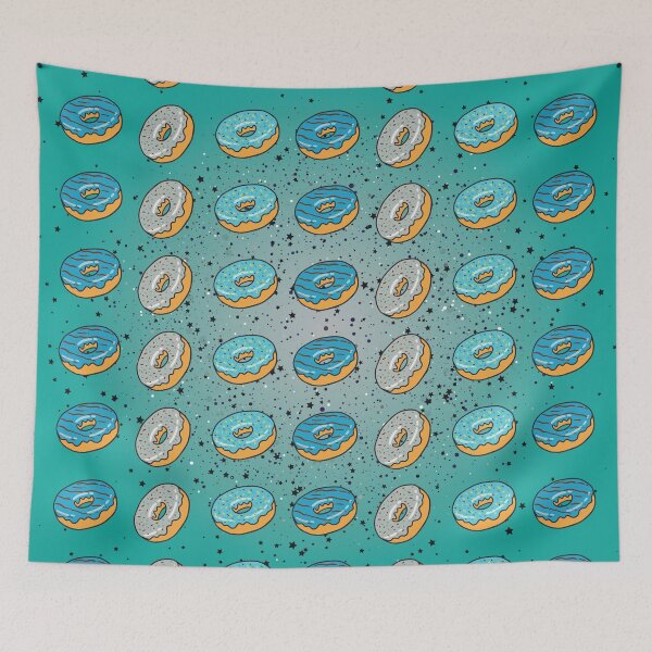 Item preview, Blue colorful donut pattern designed and sold by Donutlovers.