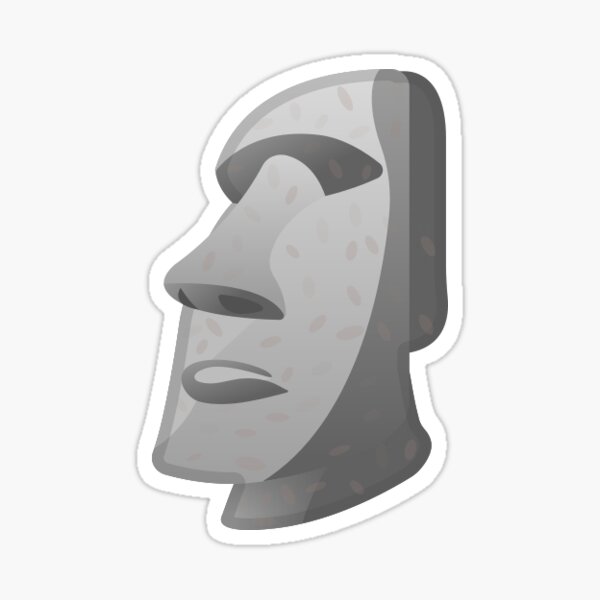 Moyai Emoji Moai Emoji Easter Island Black Sticker for Sale by