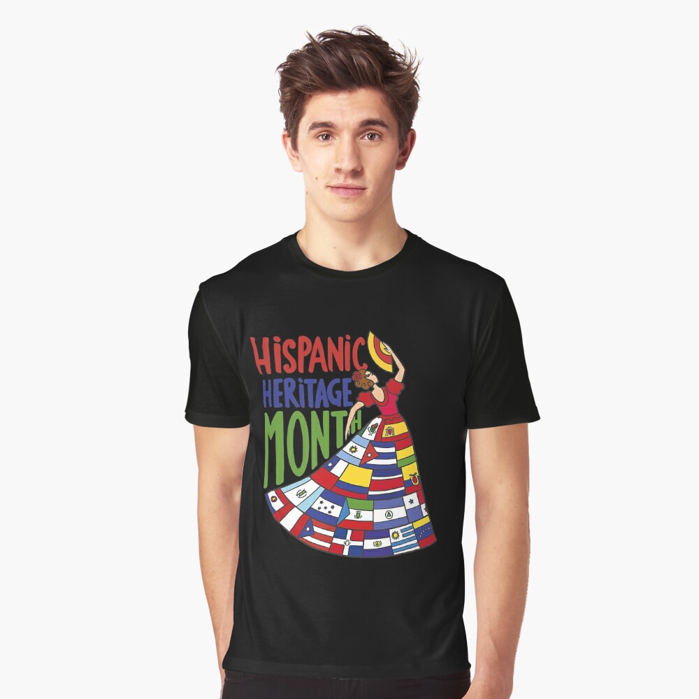 Hispanic Heritage Month Dancing Woman Latin American Flags Essential T- Shirt for Sale by ZaruckiJami