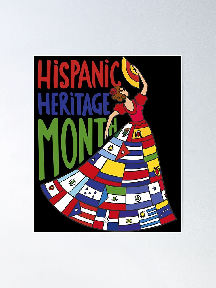 Hispanic Heritage Month Dancing Woman Latin American Flags Essential T- Shirt for Sale by ZaruckiJami