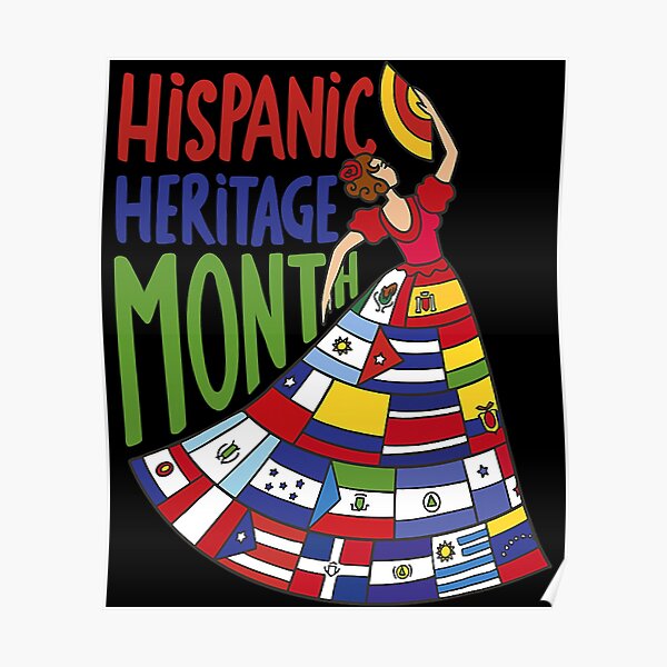 Hispanic Heritage Month Dancing Woman Latin American Flags Essential T- Shirt for Sale by ZaruckiJami