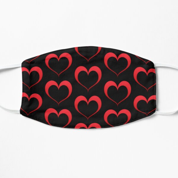 Red Open Heart Graphic Flat Mask