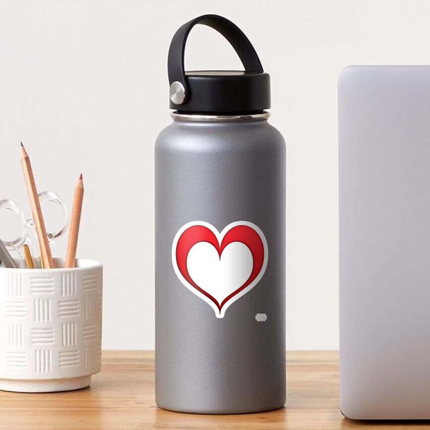 Red Open Heart Graphic Sticker