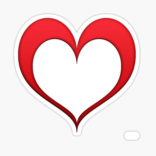 Red Open Heart Graphic Sticker