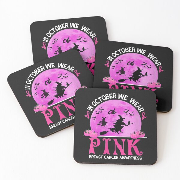 Artikelvorschau, Womens In October We Wear Pink Breast Cancer Awareness Funny Witch T-Shirt entworfen und verkauft von Bobby-Bancel.