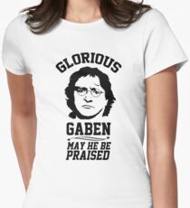 Glorious Lord GabeN. May Gabe Newell be praised. PC Master Race Women's Fitted T-Shirt