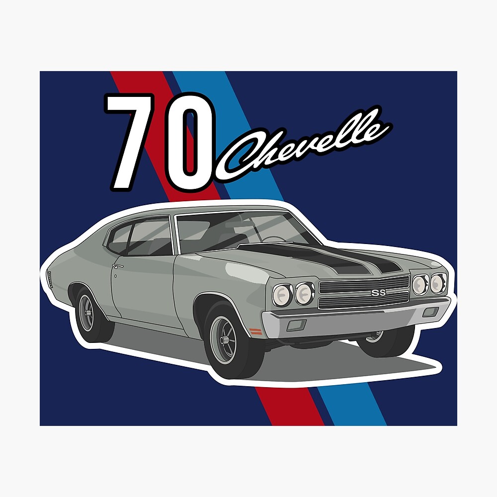 Chevrolet Auto Scudo Chevelle Poster Classic Us-Car Garage 70s Musclecar 925 