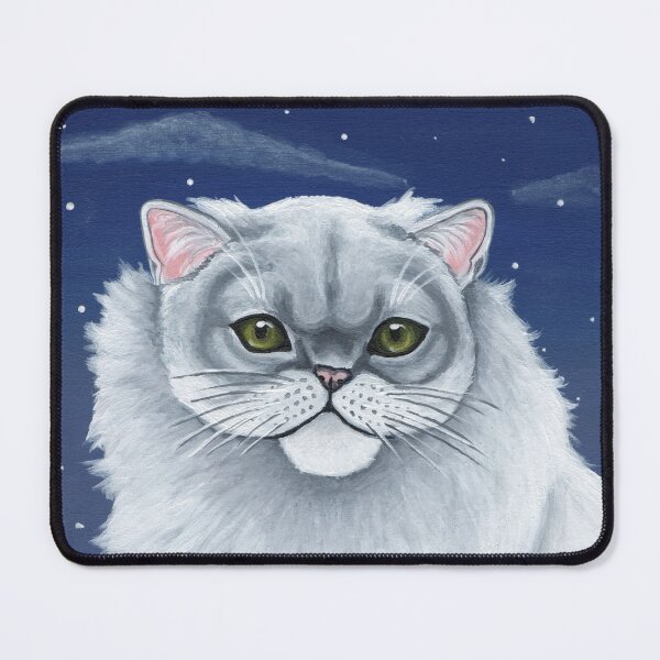 Item preview, White Persian Cat Under the Moon designed and sold by WolfySilver.