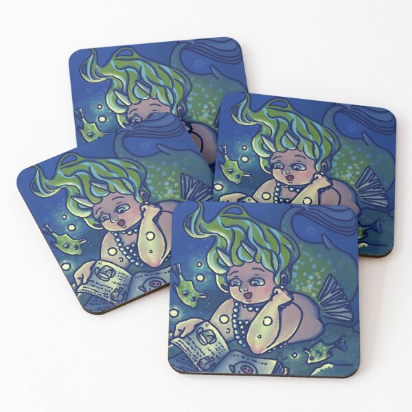 Item preview, Studying Mermaid with CowFish  designed and sold by banoffeebunny.