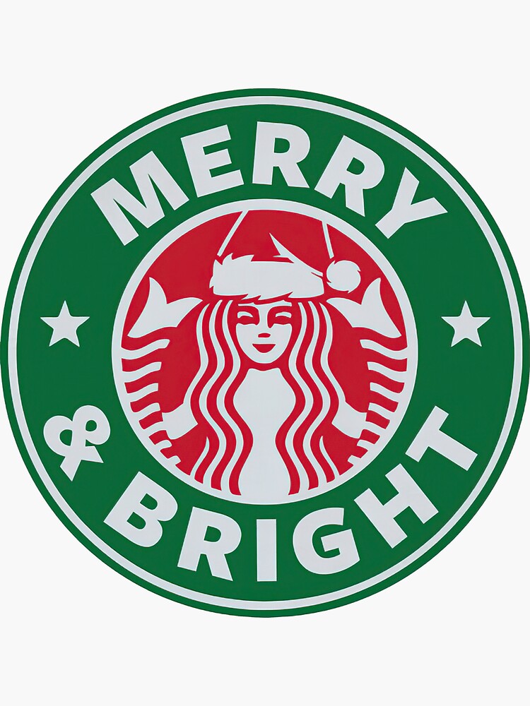 Merry And Bright Coffee Sticker for Sale by shopPosSisions