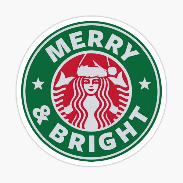 Merry And Bright Coffee Sticker for Sale by shopPosSisions