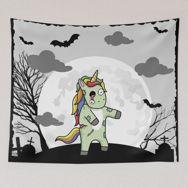 Item preview, Halloween Zombiecorn - Zombie Unicorn in a Cemetery beneath the Moon light Halloween Costume designed and sold by CaitU.