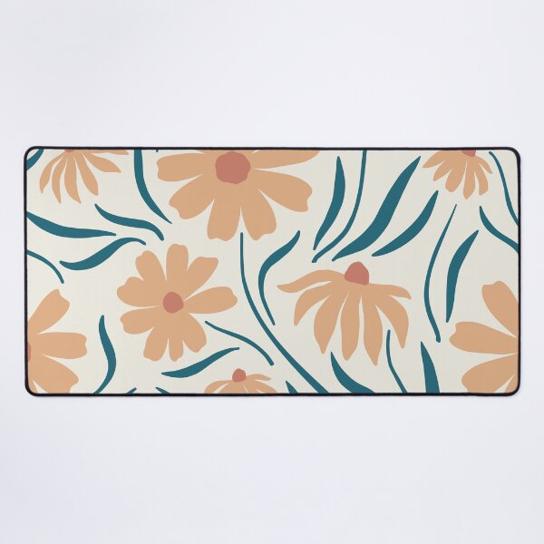 Harper Florals, Peach, Orange, Teal Desk Mat