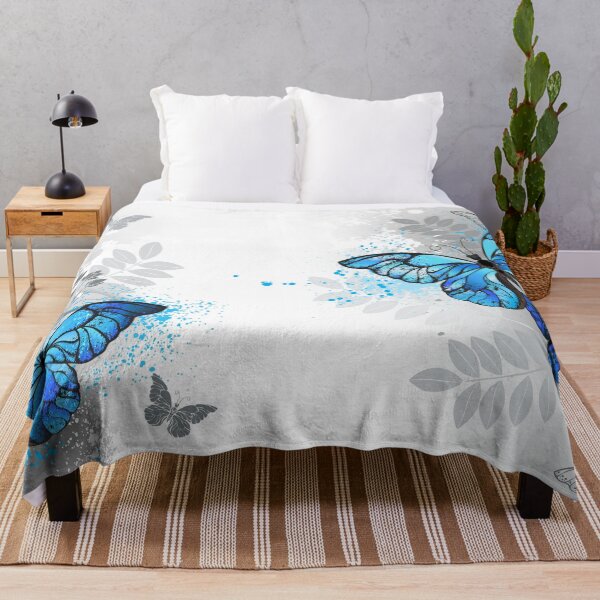 Item preview, Blue Butterflies with Wild Plants designed and sold by Blackmoon9.
