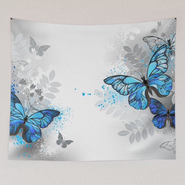 Item preview, Blue Butterflies with Wild Plants designed and sold by Blackmoon9.