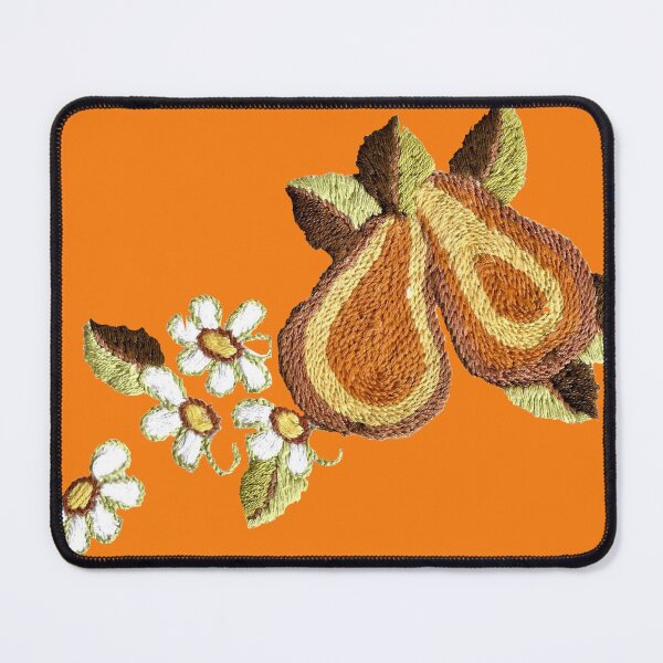 Item preview, Ukrainian Embroidery, pears on orange back ground designed and sold by Faerieglen.