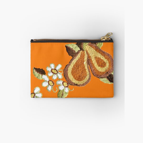 Item preview, Ukrainian Embroidery, pears on orange back ground designed and sold by Faerieglen.