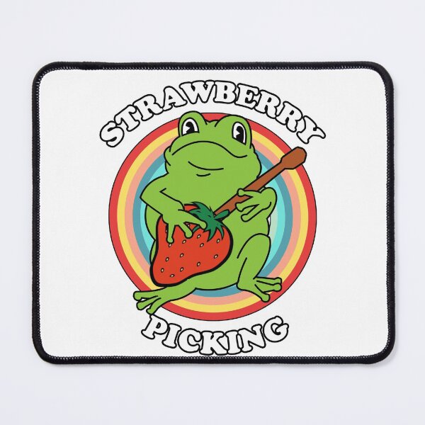 Item preview, Cute Vintage Cottagecore Frog Playing Strawberry Guitar Pun designed and sold by funnytshirtemp.
