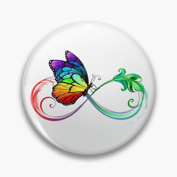 Item preview, Infinity with Seated Rainbow Butterfly designed and sold by Blackmoon9.