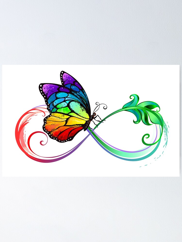 Yeaqee Abnehmbare Regenbogen-Wandaufkleber, Stern-Schmetterlings