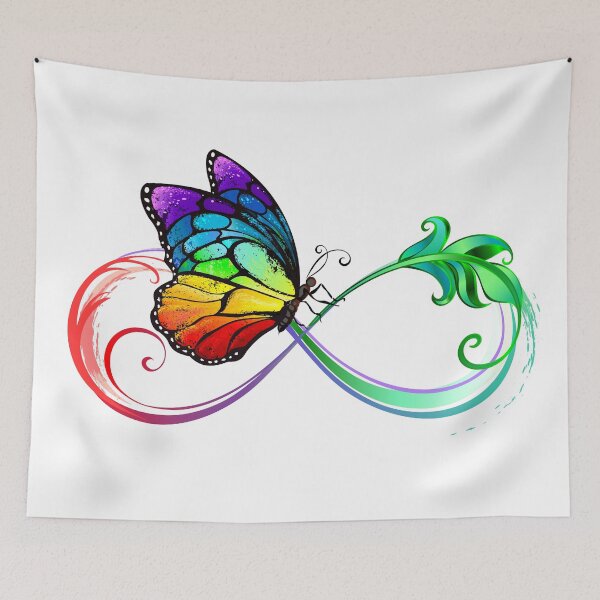 Item preview, Infinity with Seated Rainbow Butterfly designed and sold by Blackmoon9.