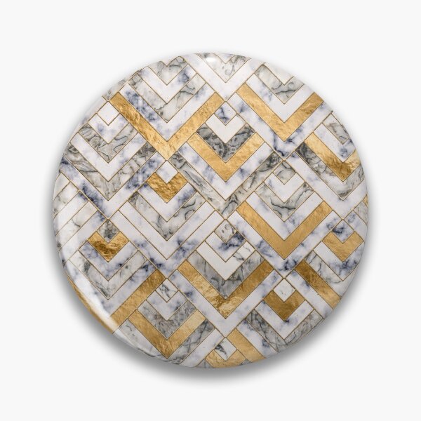 Item preview, Geometric Pattern - White Marble Texture and Gold designed and sold by k9printart.