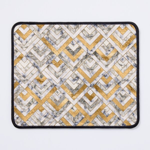 Item preview, Geometric Pattern - White Marble Texture and Gold designed and sold by k9printart.