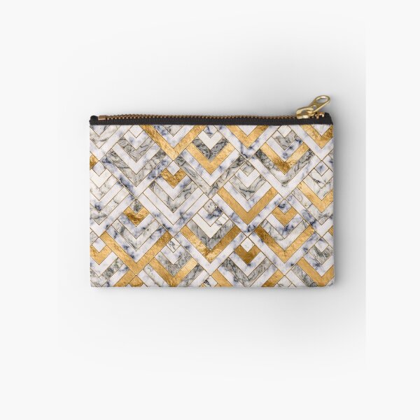 Item preview, Geometric Pattern - White Marble Texture and Gold designed and sold by k9printart.