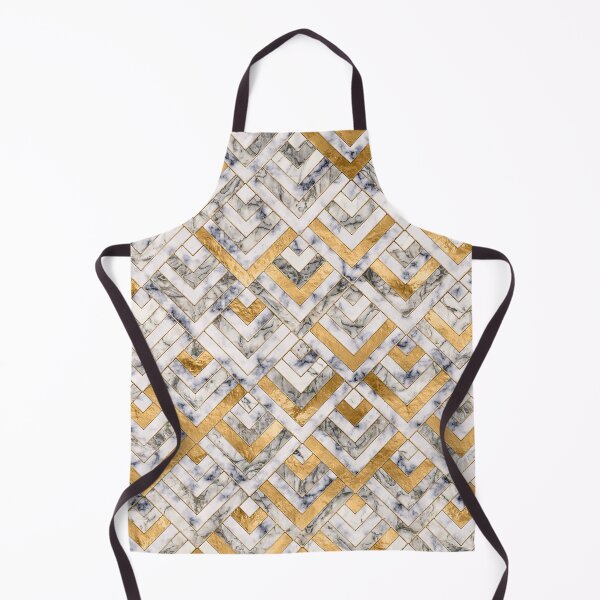 Item preview, Geometric Pattern - White Marble Texture and Gold designed and sold by k9printart.