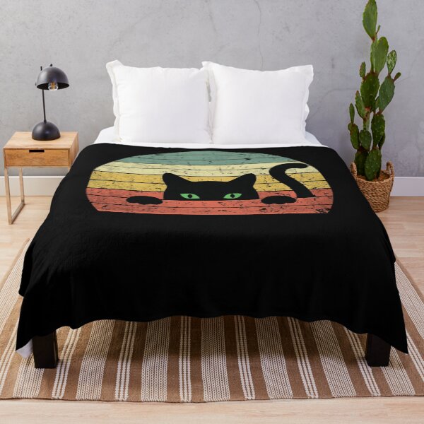 Item preview, Vintage Black Cat Lover Retro Style Cats Curious Cat designed and sold by AlexaTees.
