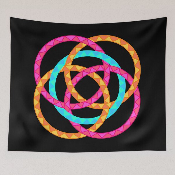 Item preview, Neon Woven Rings- Five Interlocking Rings Pattern (Variant One) designed and sold by nathanielmeeart.