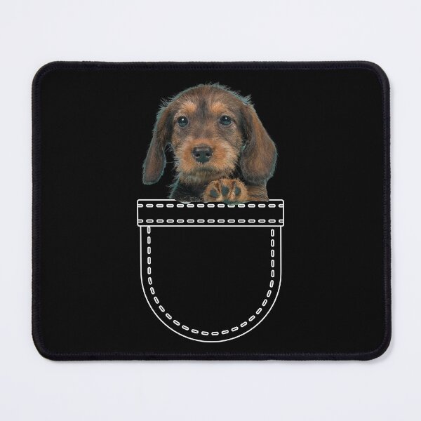Item preview, Puppy in a pocket. Dachshund puppy in a pocket. Funny, cute photo and line drawing pocket designed and sold by JellyBeenzz.
