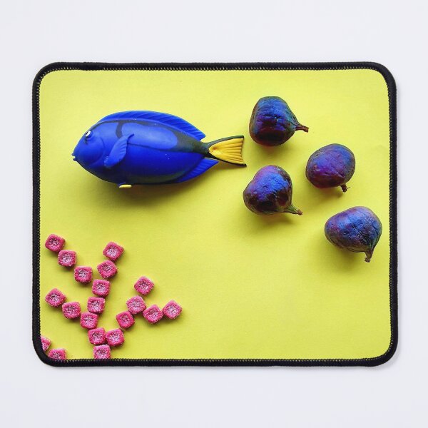 Item preview, Blue surgeon fish school and coral reefs designed and sold by orangerinka.