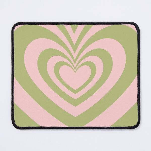 Item preview, Soft Sage + Pink Hypnotic Hearts Pattern designed and sold by cadinera.