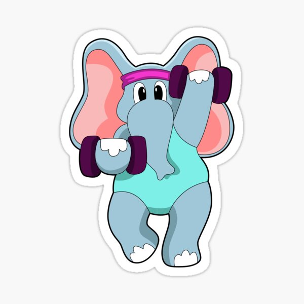Item preview, Elephant at Strength training with Dumbbells designed and sold by Snabdesign84.