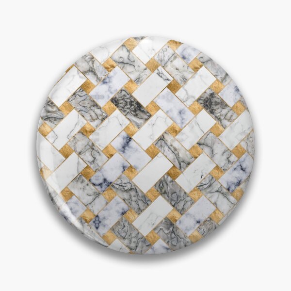 Item preview, Geometric Pattern - White Marble Texture and Gold designed and sold by k9printart.