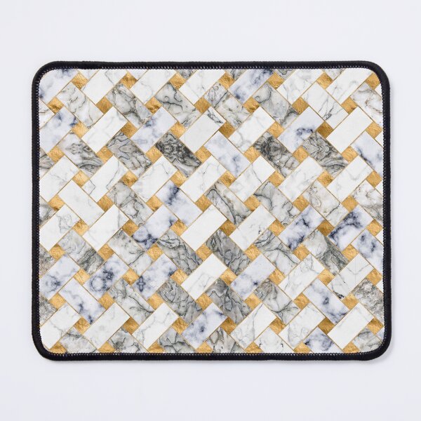 Item preview, Geometric Pattern - White Marble Texture and Gold designed and sold by k9printart.