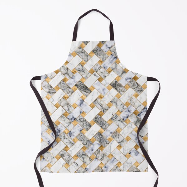Item preview, Geometric Pattern - White Marble Texture and Gold designed and sold by k9printart.