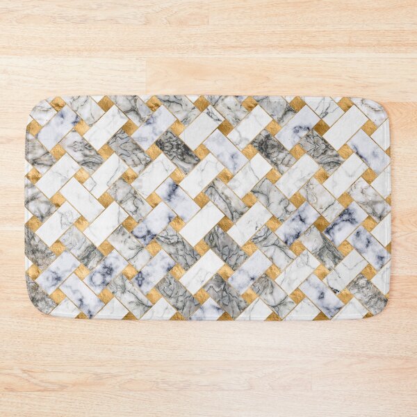 Item preview, Geometric Pattern - White Marble Texture and Gold designed and sold by k9printart.