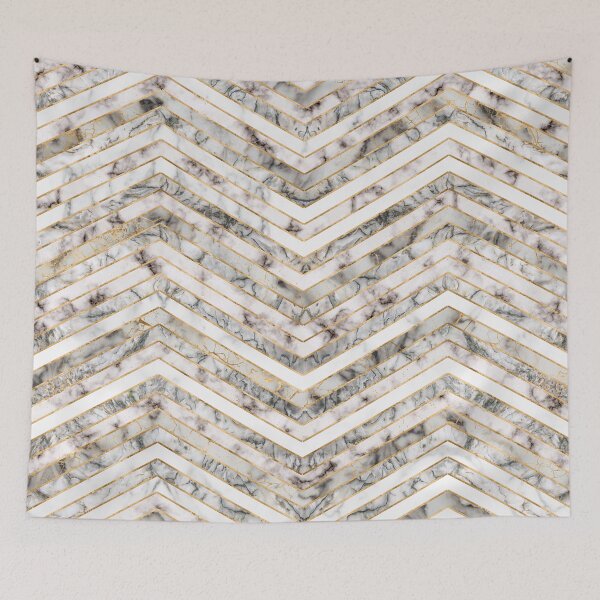 Item preview, Geometric Pattern - White Marble Texture and Gold designed and sold by k9printart.