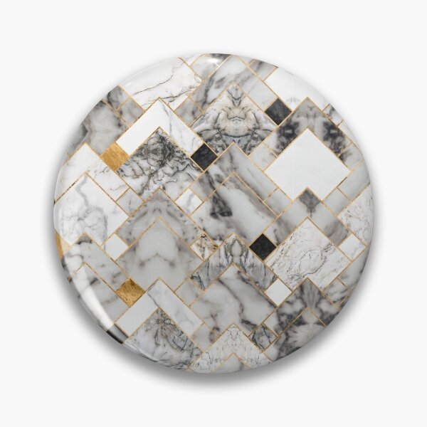 Item preview, Geometric Pattern - White Marble Texture and Gold designed and sold by k9printart.
