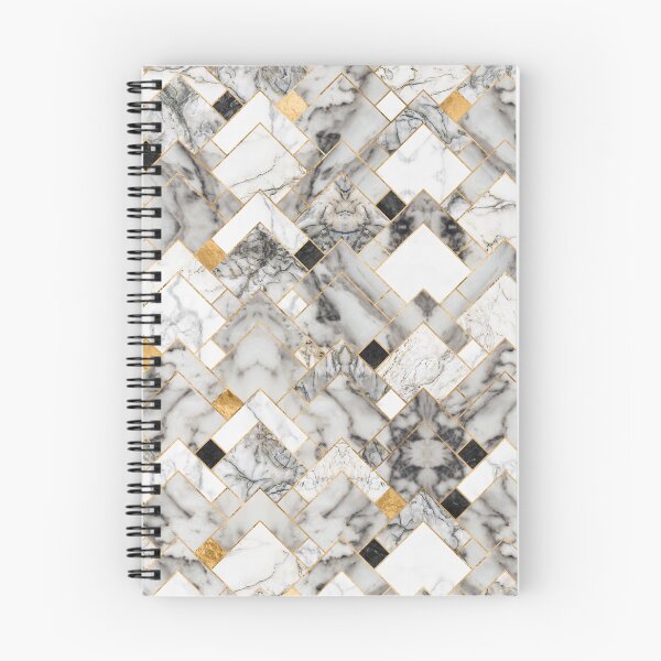 Item preview, Geometric Pattern - White Marble Texture and Gold designed and sold by k9printart.