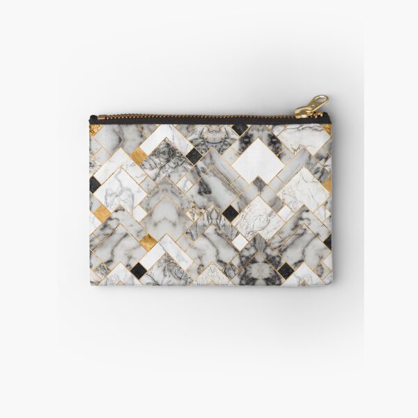 Item preview, Geometric Pattern - White Marble Texture and Gold designed and sold by k9printart.