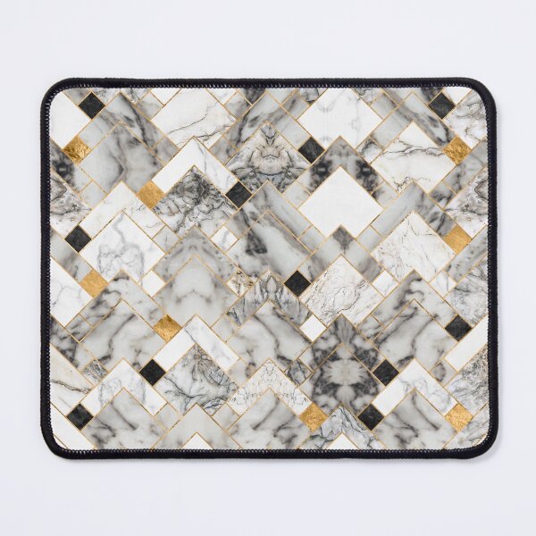 Item preview, Geometric Pattern - White Marble Texture and Gold designed and sold by k9printart.