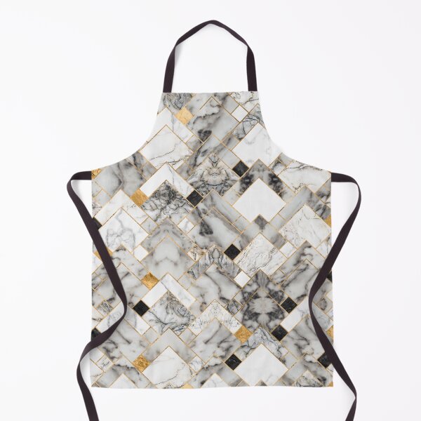 Item preview, Geometric Pattern - White Marble Texture and Gold designed and sold by k9printart.