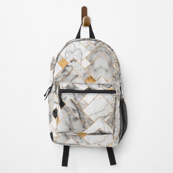 Item preview, Geometric Pattern - White Marble Texture and Gold designed and sold by k9printart.