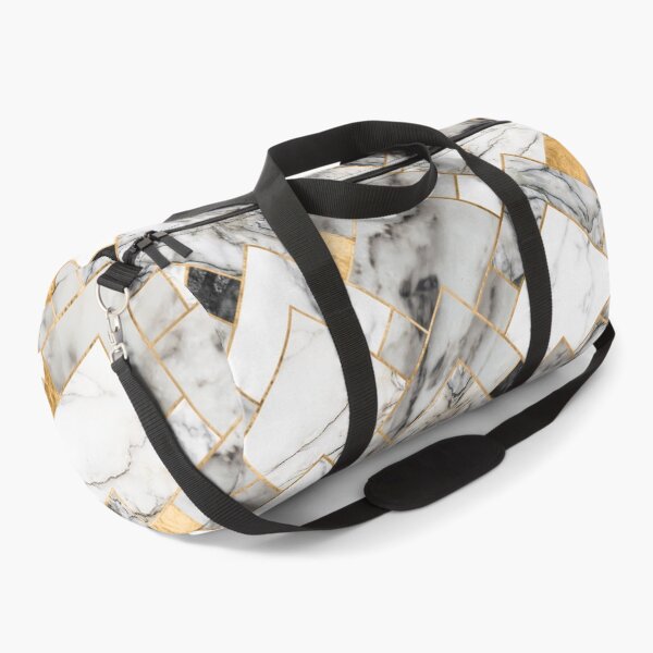 Item preview, Geometric Pattern - White Marble Texture and Gold designed and sold by k9printart.