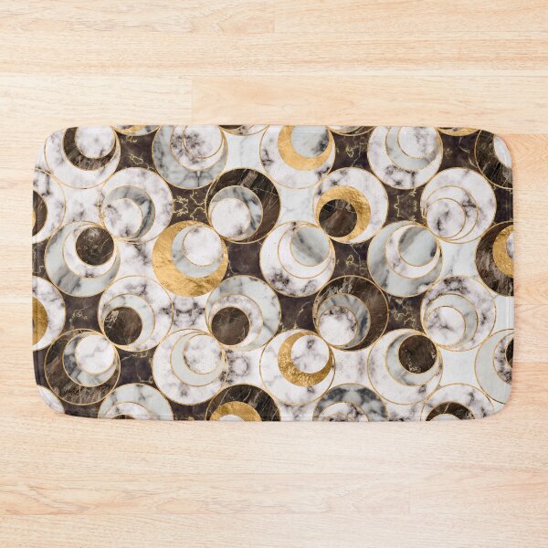 Item preview, Geometric Pattern - White and Black Marble and Gold designed and sold by k9printart.