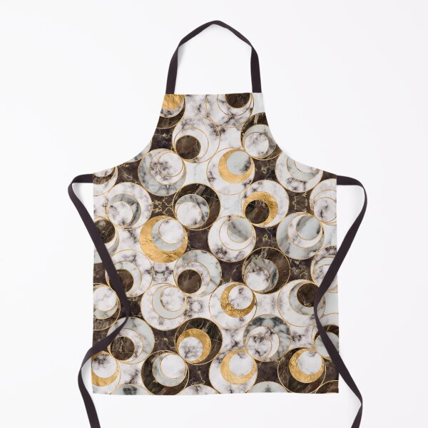 Item preview, Geometric Pattern - White and Black Marble and Gold designed and sold by k9printart.